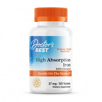 Doctor's Best High Absorption Iron with Ferrochel 27 мг (таблетки) 120 таблеток