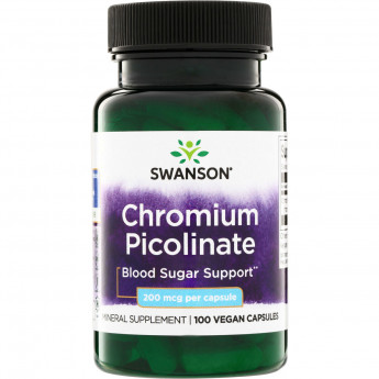 Swanson Vitamins Chromium Picolinate 200 мкг (вегетарианские капсулы) 100 капсул