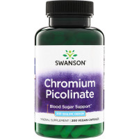 Swanson Vitamins Chromium Picolinate 200 мкг (вегетарианские капсулы) 200 капсул