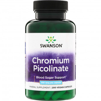 Swanson Vitamins Chromium Picolinate 200 мкг (вегетарианские капсулы) 200 капсул