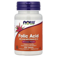 NOW Foods Folic Acid 800 мкг with Vitamin B-12 (таблетки) 250 таблеток