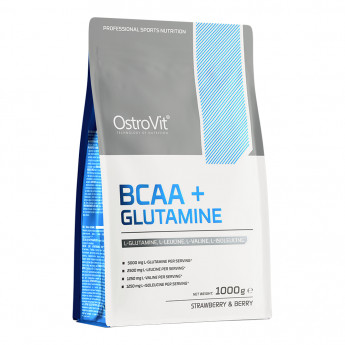OstroVit BCAA + Glutamine (порошок) клубника-ягоды 1000 г