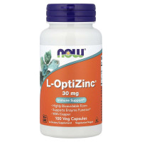 NOW Foods L-OptiZinc 30 мг (вегетарианские капсулы) 100 капсул