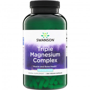 Swanson Vitamins Triple Magnesium Complex 400 мг (вегетарианские капсулы) 300 капсул