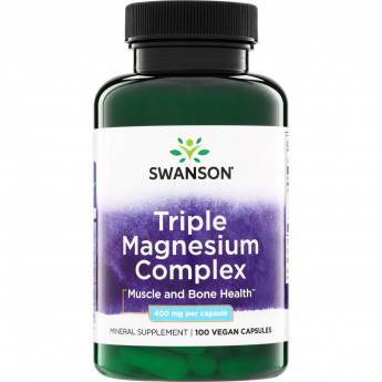 Swanson Vitamins Triple Magnesium Complex 400 мг (вегетарианские капсулы) 100 капсул