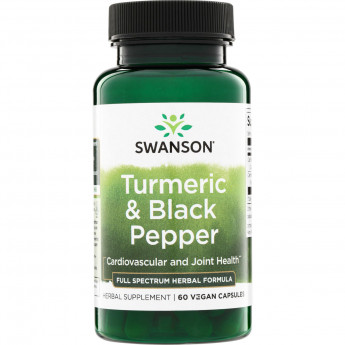 Swanson Vitamins Turmeric & Black Pepper 600 мг (вегетарианские капсулы) 60 капсул