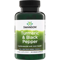 Swanson Vitamins Turmeric & Black Pepper 600 мг (вегетарианские капсулы) 90 капсул
