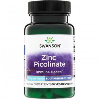 Swanson Vitamins Zinc Picolinate - Body Preferred Form 22 мг (вегетарианские капсулы) 60 капсул