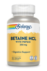 Solaray Betaine HCl with Pepsin 250 мг (вегетарианские капсулы) 180 капсул