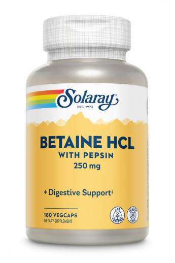 Solaray Betaine HCl with Pepsin 250 мг (вегетарианские капсулы) 180 капсул