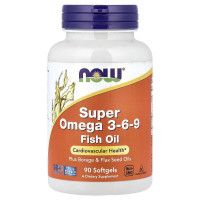 NOW Foods Super Omega 3-6-9 Fish Oil (мягкие капсулы) 90 капсул