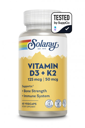 Solaray Vitamin D3 + K2 (вегетарианские капсулы) 60 капсул